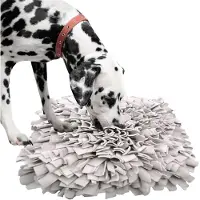 Famanu – Pet Training Snuffling Mat Langzame Voeding Hund Puzzel Foerageren Vaardigheid (45 x 45 cm - Grijs-2)