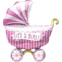 Northstar folieballon XXL It's a Girl Buggy Helium Foil Balloon - 40 inch - Kinderwagen Ballon Baby Shower (Roze/Multicolor) van