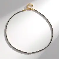 Cavill - Zilveren Halsketting - 925 Sterling Zilver Vermeil - Champagne Diamanten 13,795 ct Fancy Kraal - Elegante Glanzende Ketting Dames