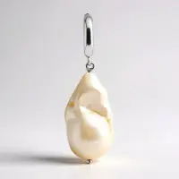 Cavill - Zilveren Parelhanger - 925 Sterling Zilver Gerhodineerd - Witte Zoetwater Kweekparel Fancy Slijpsel 24x13 mm - Elegante Dameshanger