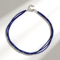 Cavill - Lapis Lazuli Halsketting - 925 Sterling Zilver Gerhodineerd - 42,58 Ct Edelsteen - Elegante Zilveren Damesketting - Exclusief Sieraad
