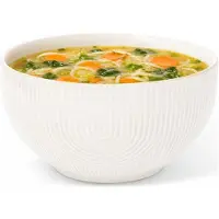 Secret De Gourmet Soepkommen Memphis - D14 cm - 600 ml - wit - keramiek - schaaltjes - kommetjes - stapelbaar