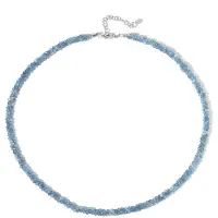 Cavill - Halsketting 925 Sterling Zilver - Braziliaanse Aquamarijn 53,62 ct - Facetgeslepen Blauw - Verstelbaar - Elegante Edelsteen Sieraden