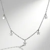 Cavill - Verstelbare Zilveren Halsketting 925 Sterling met Rhodium Plating - Elegante Fijne Ketting met Sterren Hangers - Duurzaam & Tijdloos Design