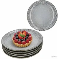 MamboCat 6-delige set SID Light taartschalen met ribbel-relief van steengoed – 24320844