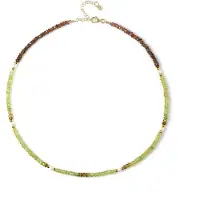 Cavill - Elegante Zilveren Ketting 925 Sterling met 29,4 ct Sfeen Madagaskar en 22,6 ct Andalusiet Brazilië - Natuurlijke Edelstenen - 45-50 cm