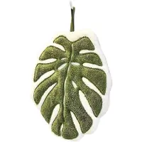 Snq Coral Fleece Handdoek Met Monstera Bladpatroon – Zacht En Absorberend – Snel drogend Met Ophanglus – 20x27 cm – Voor Keuken En Badkamer – 1 Stuk