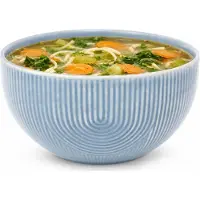 Secret De Gourmet Soepkommen Memphis - D14 cm - 600 ml - blauw - keramiek - schaaltjes - kommetjes - stapelbaar