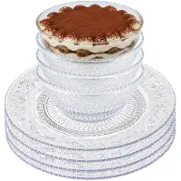 PlasticForte kunststof servies - 4x schaaltjes en 4x borden - kristal stijl - onbreekbaar - transparant