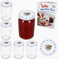 MamboCat 6-delige set ronde glazen 720 ml To 82 Candyman deksels incl. Diamant Gelierzauber receptenboekje