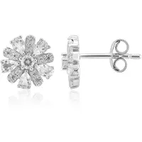Cavill - Zilveren Oorbellen - 925 Sterling Zilver Gerhodineerd - Witte Topaas Peervorm - 0,65 ct + Zirkonia 0,31 ct - Luxe Druppel Oorbellen Elegant