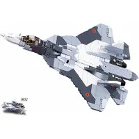 Sluban ModelBricks Straaljager SU-57 2-in-1 bouwspeelgoed kinderen vanaf 8 jaar – Constructiespeelgoed modelbouw gevechtsvliegtuig – bouwdoos met 893 bouwstenen M38-B0986