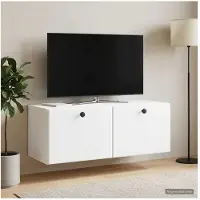 vidaXL Wandmontage TV-kast 78,5 x 31 x 30 cm Wit Bewerkt hout