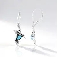 Cavill - Zilveren Oorbellen - 925 Sterling Zilver - Sleeping Beauty Turkoois 0,315 ct - Boho Druppelvorm - Desert Chic Cabochon