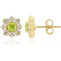 Cavill - Elegante 925 Sterling Zilveren Oorbellen - 0,536 ct Madagaskar Sfeen & 0,89 ct Cambodja Zirkoon - Princess & Marquise Slijpsel - Luxe Sieraad