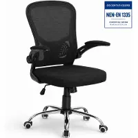 Infinity Goods Ergonomische Bureaustoel - Office Chair - 4D Lendensteun & Mesh - Opklapbare Armleuningen - Tot 150kg - NEN-EN1335 - Zwart