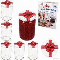 MamboCat 6-delige set ronde glazen 720 ml To 82 cadeau deksels incl. Diamant Gelierzauber receptenboekje