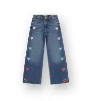 Vingino Meisjes Extra wide leg Jeans Cassie Hearts Meisje Blauw 98