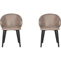 Label51 Eetkamerstoel Logan - Taupe - Kunstleder - Zwart Metalen Frame