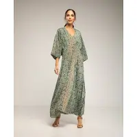 Tantra Maxi-jurk met print, V-hals en elastische taille