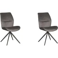 Label51 - Eetkamerstoel Comfy - Grijs - 64x48x91cm - Set van 2