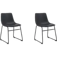 Label51 Eetkamerstoel Risto - Zwart - Kunstleder - Zwart Metalen Frame