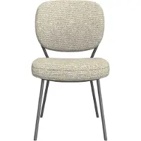 vidaXL Eetkamerstoel Singapore - Naturel - Boucle - Zwart Metalen Frame