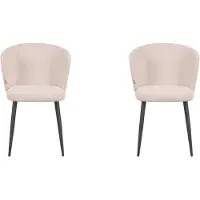 Label51 - Eetkamerstoel Wave - Beige - 60x58x85cm - Set van 2