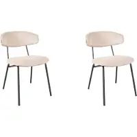Label51 Zack eetkamerstoel ribstof naturel - set van 2 stoelen