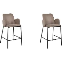 Label51 - Barstoel Joni - Taupe - 53x51x94cm - Set van 2