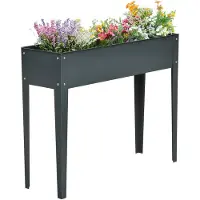 4Goodz Plantenbak hoog staal verhoogd 100x30x80cm -