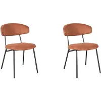 Label51 - Eetkamerstoel Zack - Rust - 59x53x79cm - Set van 2
