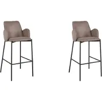 Label51 - Barstoel Joni - Taupe - 53x51x107cm - Set van 2