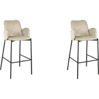 Label51 - Barstoel Joni - Beige - 53x51x107cm - Set van 2