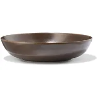HEMA Diep Bord Ø22cm Puur Aardewerk Donkerbruin (donkerbruin)