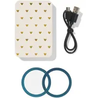HEMA Magnetische Powerbank 10.000mAh Hartjes (gebroken wit)