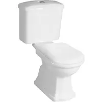 Kerasan Retro Klassiek Kortgekoppeld Toilet, wit-chroom