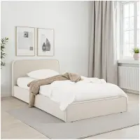 Idimex Gestoffeerd bed MARINI 90x200 cm met lattenbodem – crèmewit