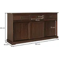 Idimex Servieskast SAVONA 160 cm van massief hout - afwerking in notenhout