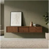 Idimex SIMONA hangend lowboard van 175 cm van massief hout – afwerking in kastanje