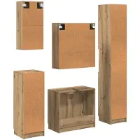 vidaXL Badkamermeubel Set 5 st Artisan Eiken 64,5 x 33,5 x 59 cm