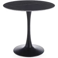 Idimex Eettafel LOIRE, rond, 80 cm, met keramisch tafelblad – zwart