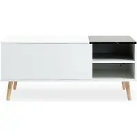 Idimex Salontafel MUSKA met hefblad – wit/zwart