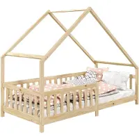 Idimex Huisbed CORA 90 x 200 met valbeveiliging - naturel