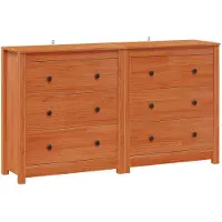 vidaXL Dressoir 2 st Waskleur Bruin 140 x 35 x 80 cm