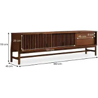 Idimex Lowboard ADAMO 180 cm van massief hout – afwerking in kastanje