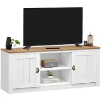 Idimex TV-lowboard BOLTON 140 cm met 2 deuren - wit/bruin