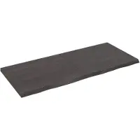 vidaXL Wastafelblad 140x60x(2-4) cm behandeld massief hout donkerbruin
