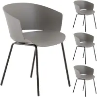 Idimex Tuinstoel NIVEL, set van 4 stuks, van aluminium en kunststof - grijs