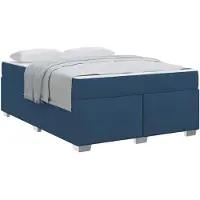 vidaXL Bedframe met matras Blauw 160 x 200 cm Stof